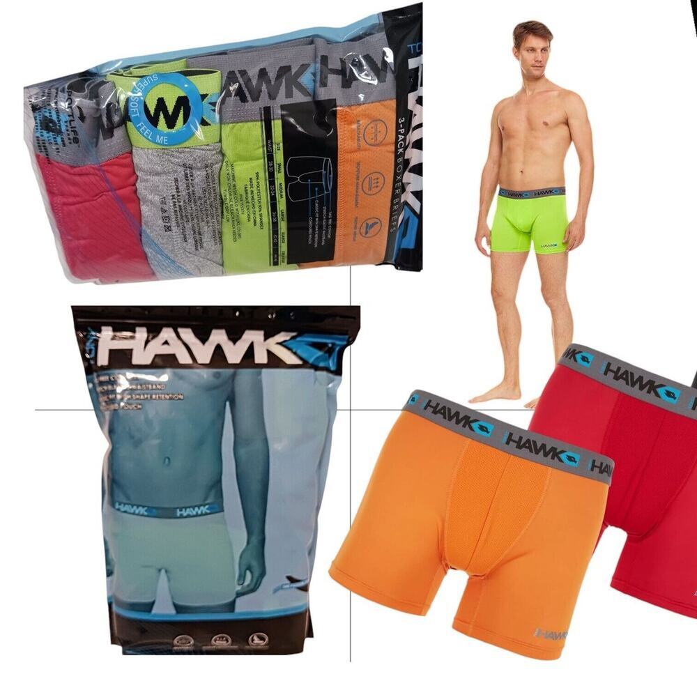 4 Pack TONY HAWK Boxer Briefs Sz‎ L Performance Stretch CONTURED POUCH Colorful